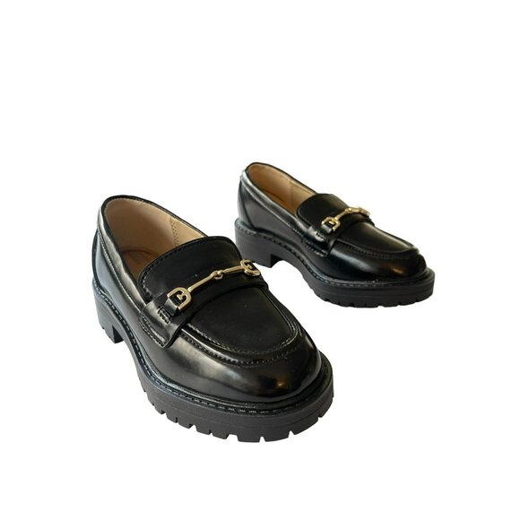 Sam Edelman Other - Sam Edelman Tully Size 11 M Girls Black Leather Lug Slip On Loafer Kids NEW